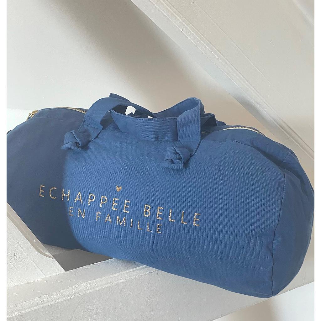 Sac Polochon Bleu horizon- Echappée Belle en Famille