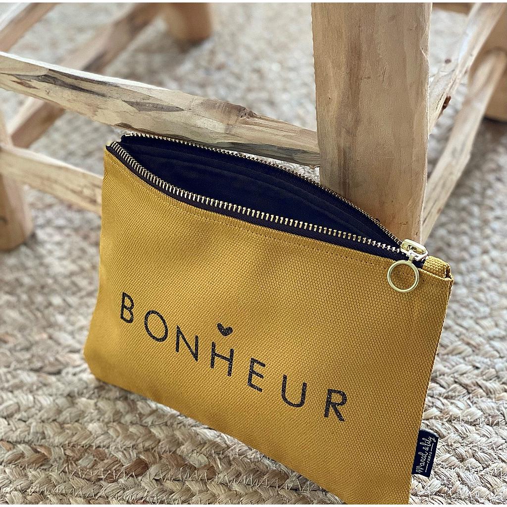 Trousse moutarde "Bonheur"