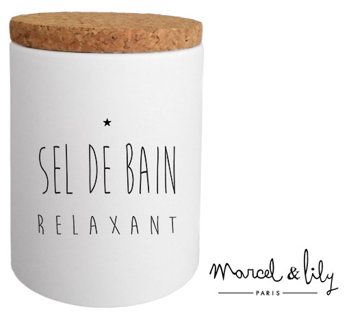 Pot avec son couvercle en liège "Sel de Bain "