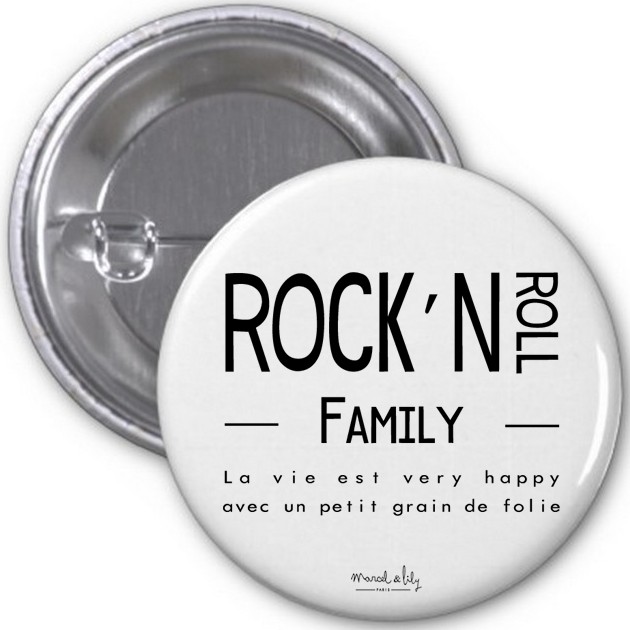 Lot de 5 Badges  Rock'N Roll Family