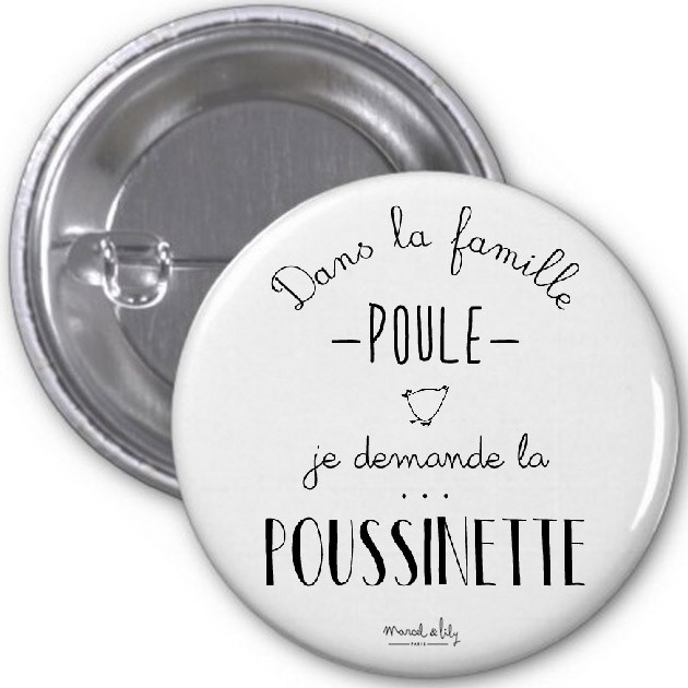 Lot de 5 Badges " Poussinette"