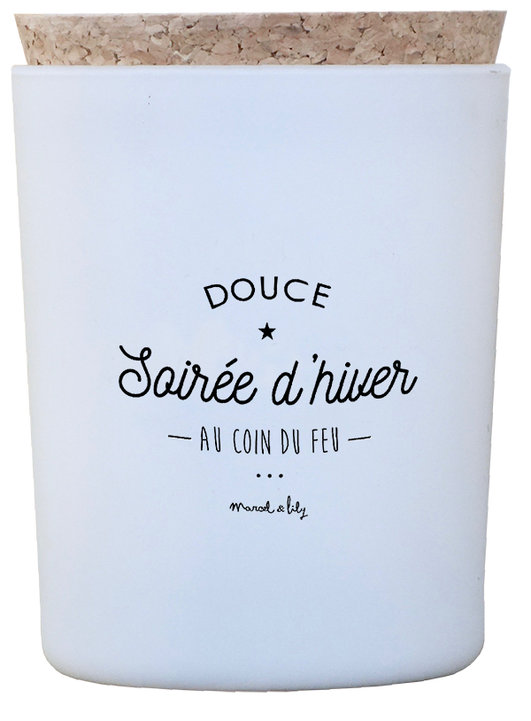 Bougie  " Douce soirée d'hiver " Feu de bois