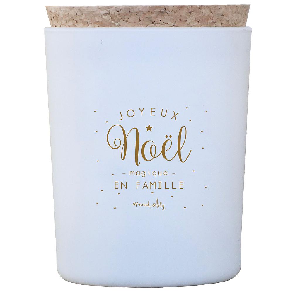 Bougie  "Joyeux Noël magique en famille" - Orange/Cannelle
