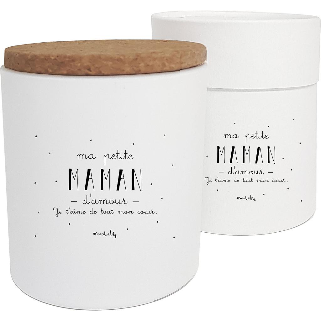 Maxi Bougie "Maman d'amour" - Fleur de coton