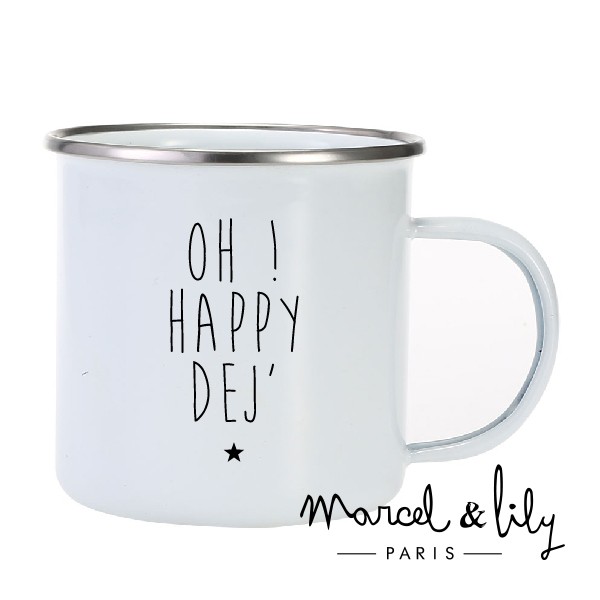 Tasse émaillée "Oh Happy Dej"