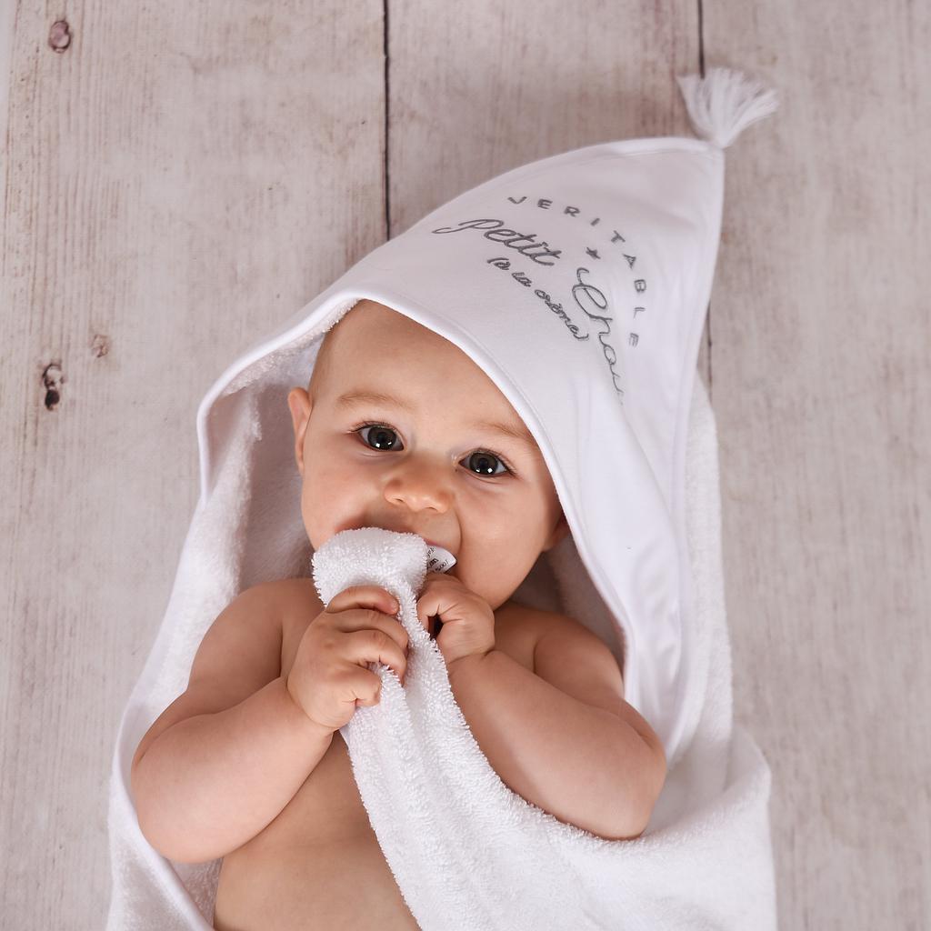 Cape de Bain à Pompons "Petit chou à la crème"