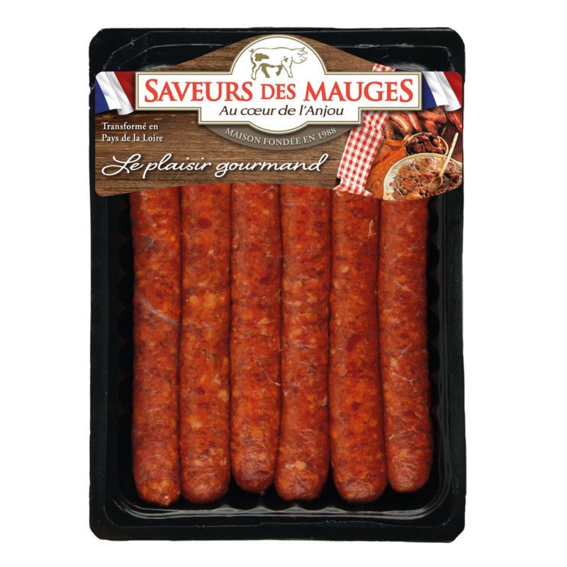Véritables Merguez boeuf-agneau x6 ±300g