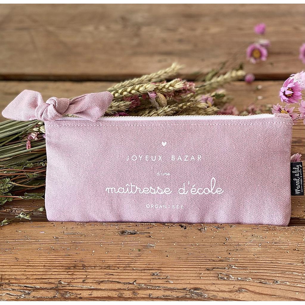 Trousse vieux rose " Maîtresse"