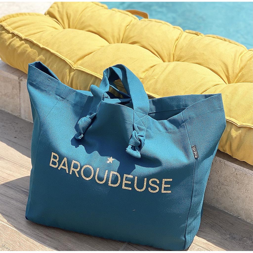 Cabas Lily  Bleu Paon " Baroudeuse"