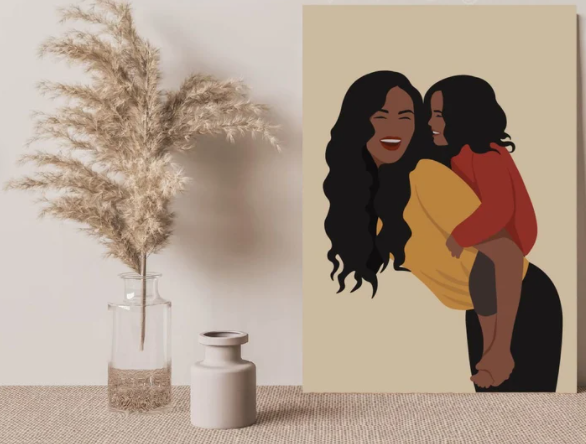 Poster :  Maman et sa fille heureuse