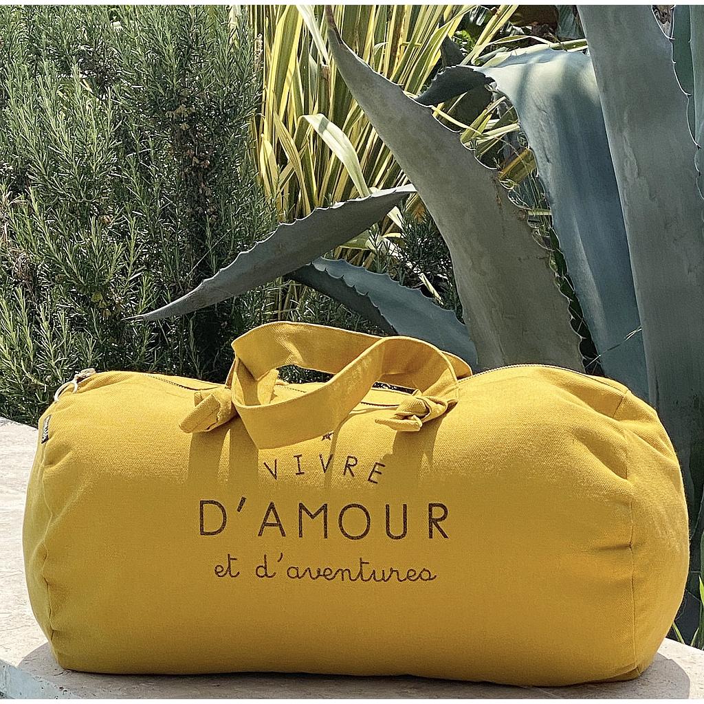 Sac Polochon Moutarde - vivre d'amour et d'aventures