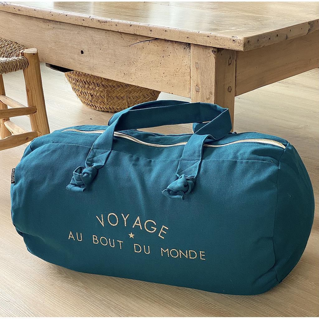 Sac Polochon - Bleu paon - Voyage au bout du monde