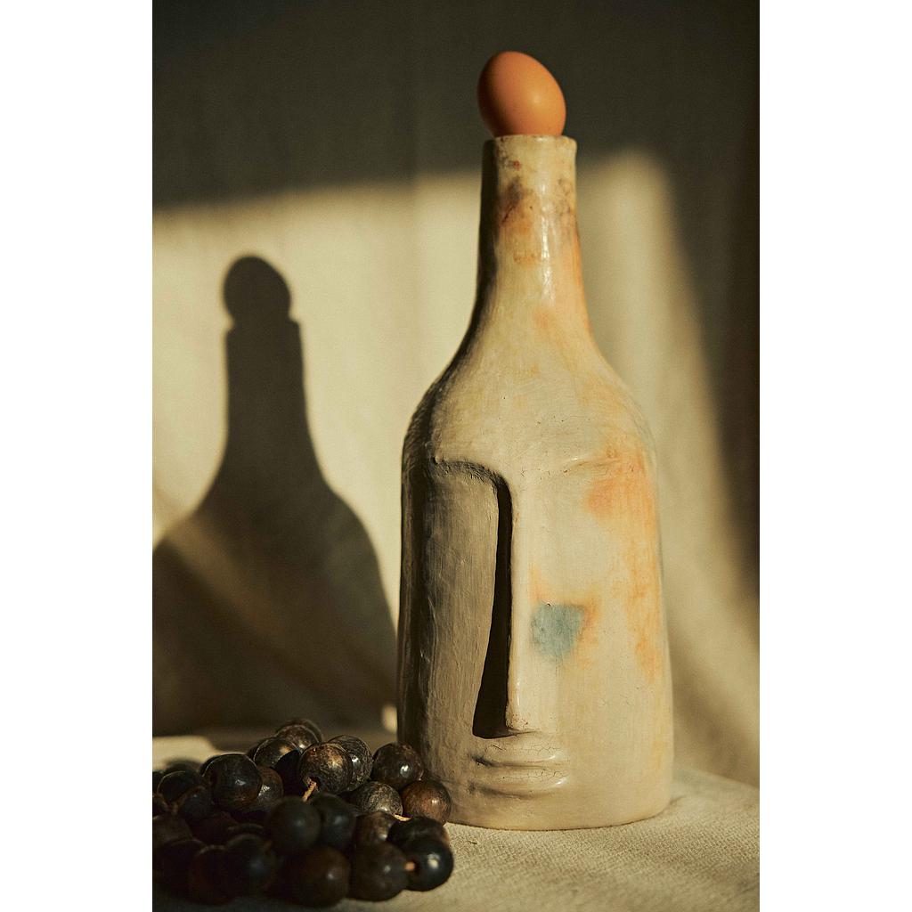 Poterie - Vase tête beige