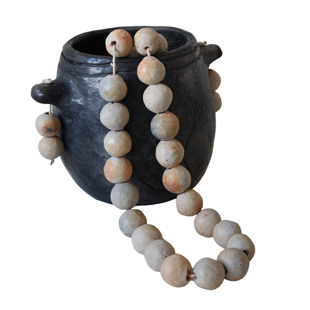 Poterie - collier beige (grosses boules)