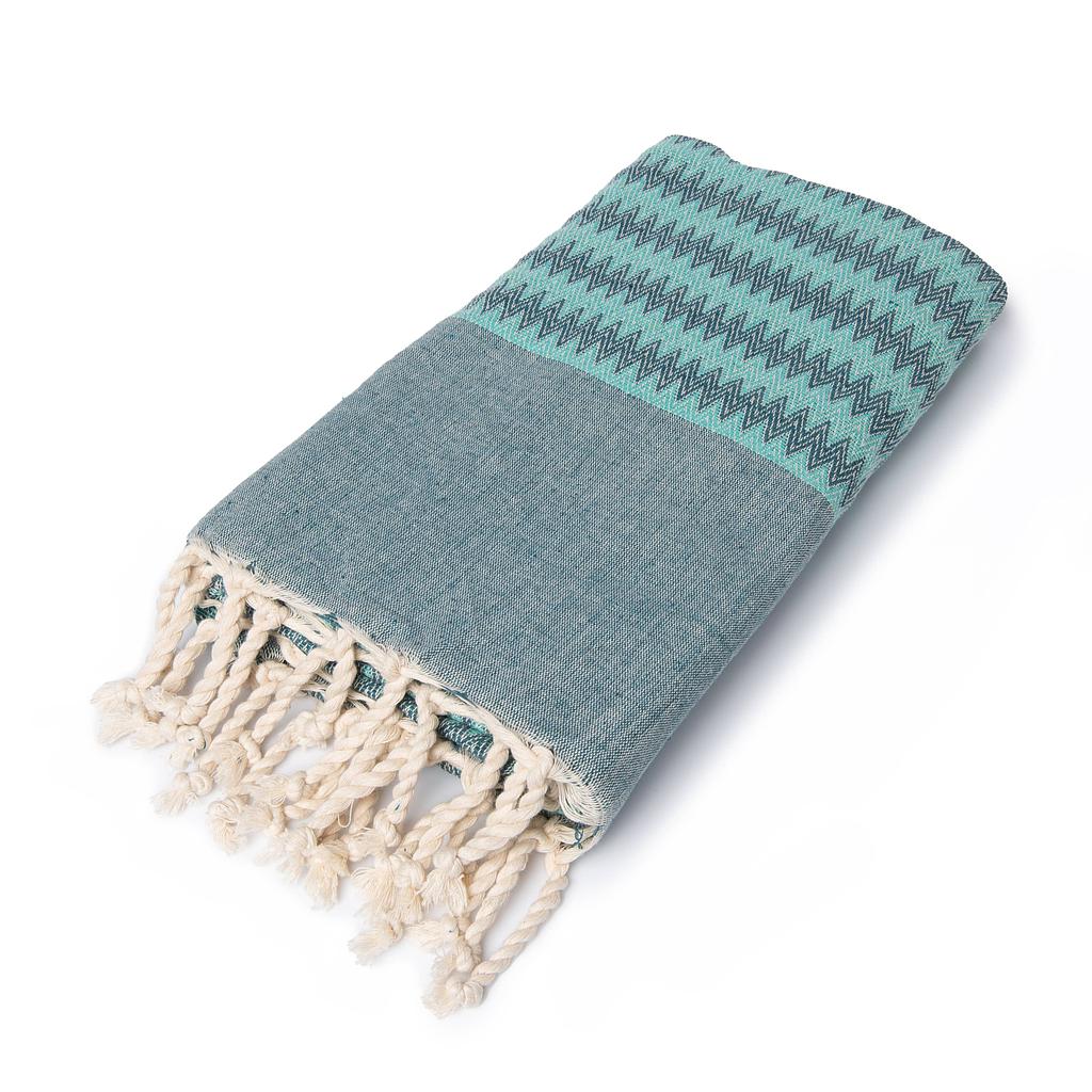 FOUTA BALI - bleu canard/ vert d'eau