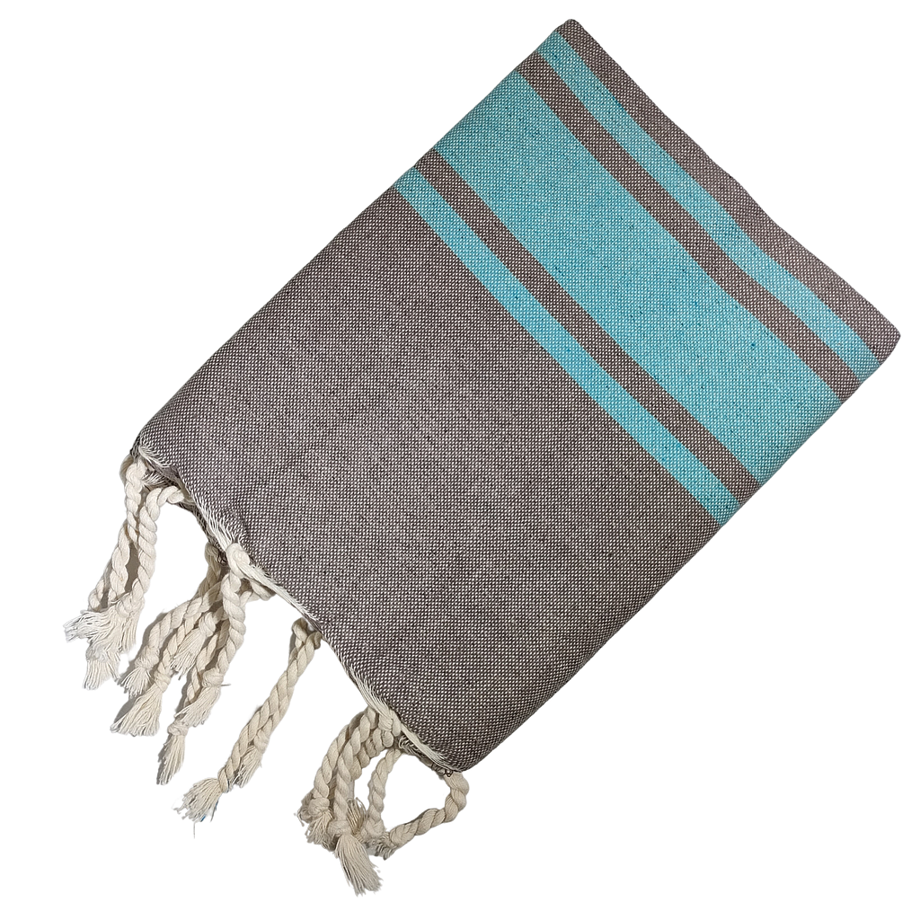 FOUTA CANCÙN (spécial enfants) - gris et menthe