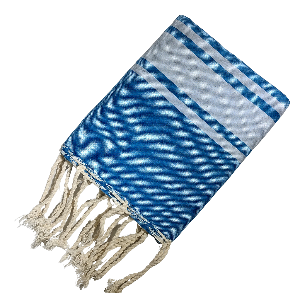 FOUTA CANCÙN (spécial enfants) - turquoise et blanc