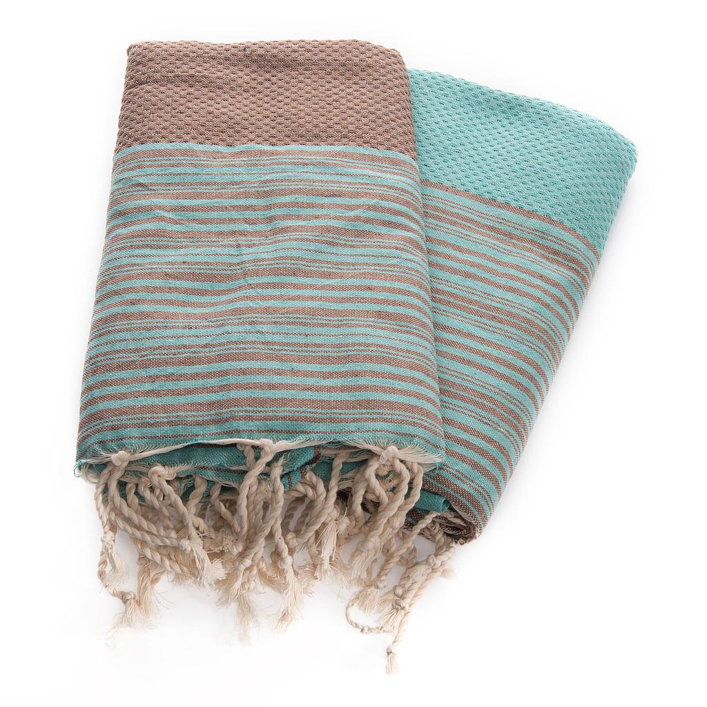 FOUTA IBIZA duo (2 foutas) - Menthe / chocolat