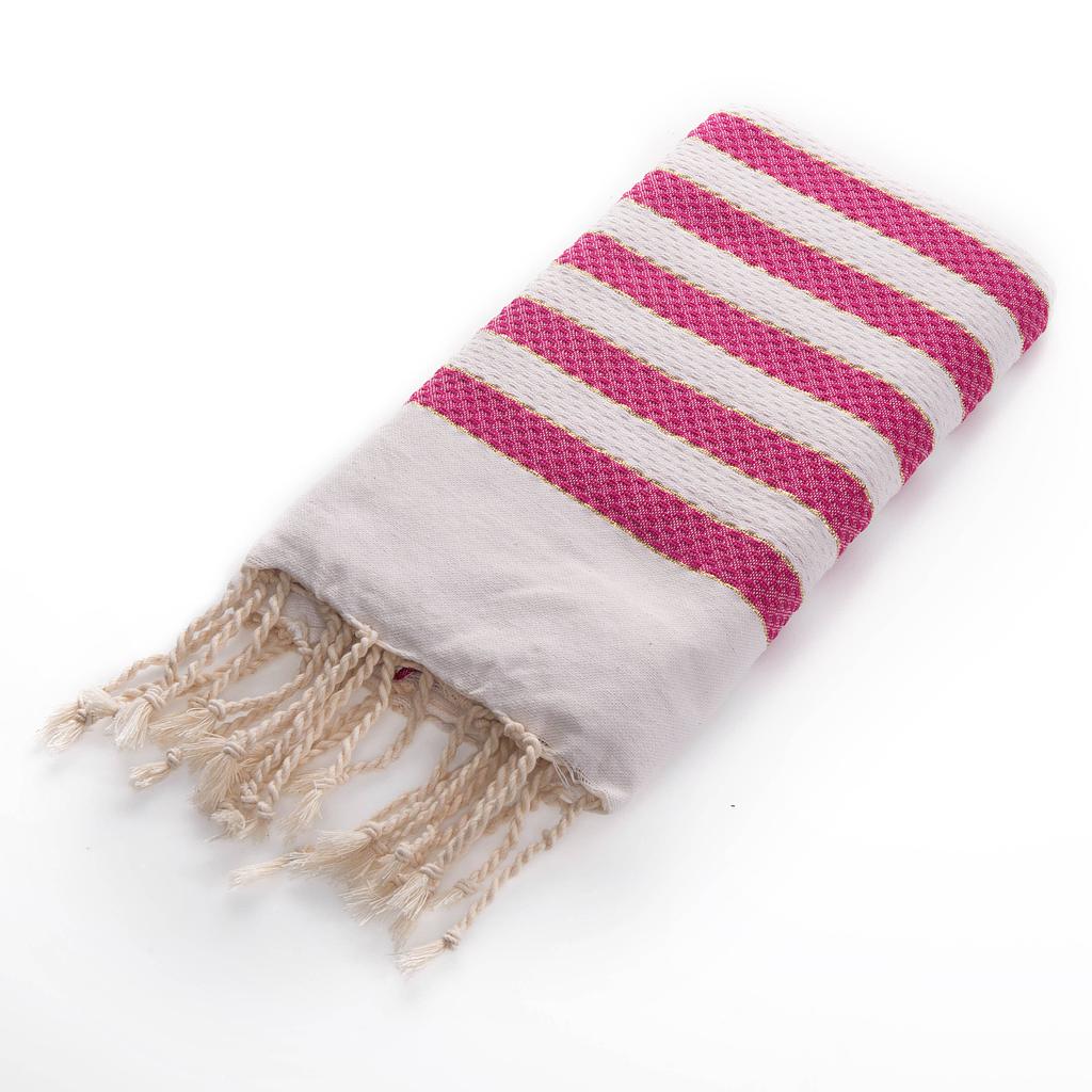 FOUTA ST TROPEZ - Blanc / rouge / or