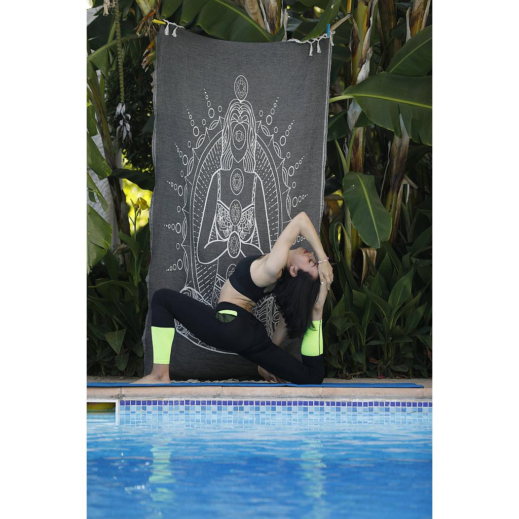 Fouta réversible CHAKRA - Noir