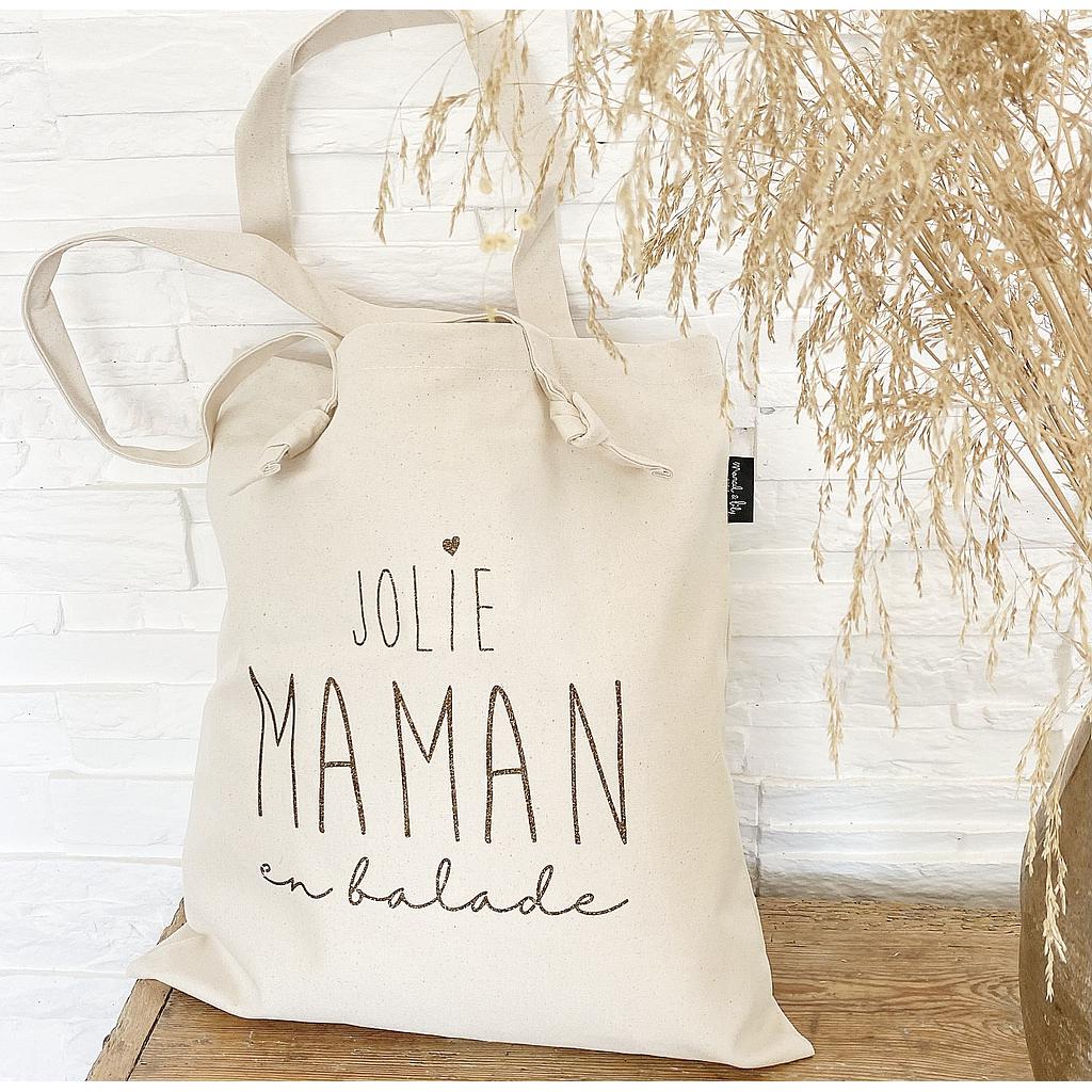 Tote-Bag à noeuds écru " Jolie Maman"