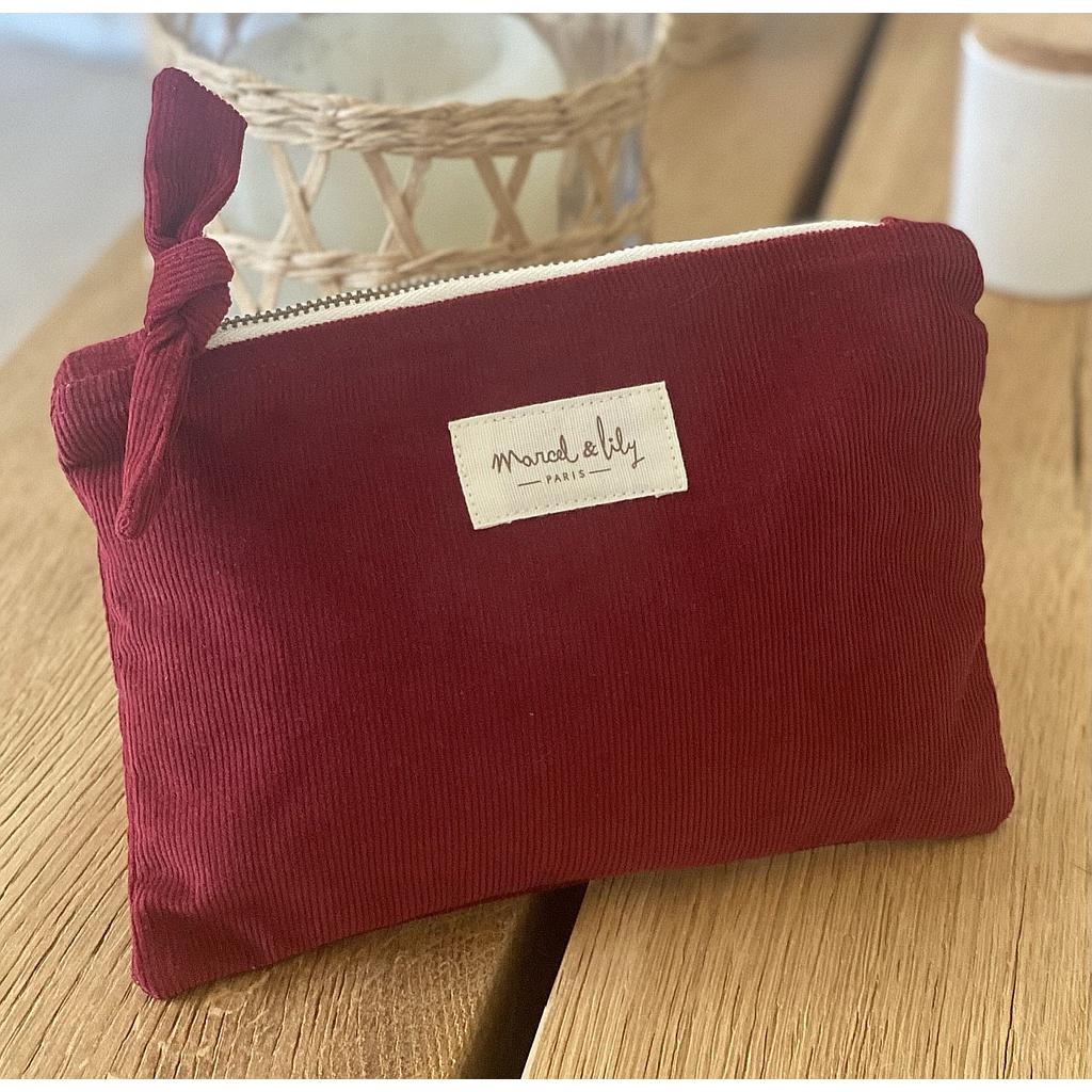 Pochette velours - Bordeaux