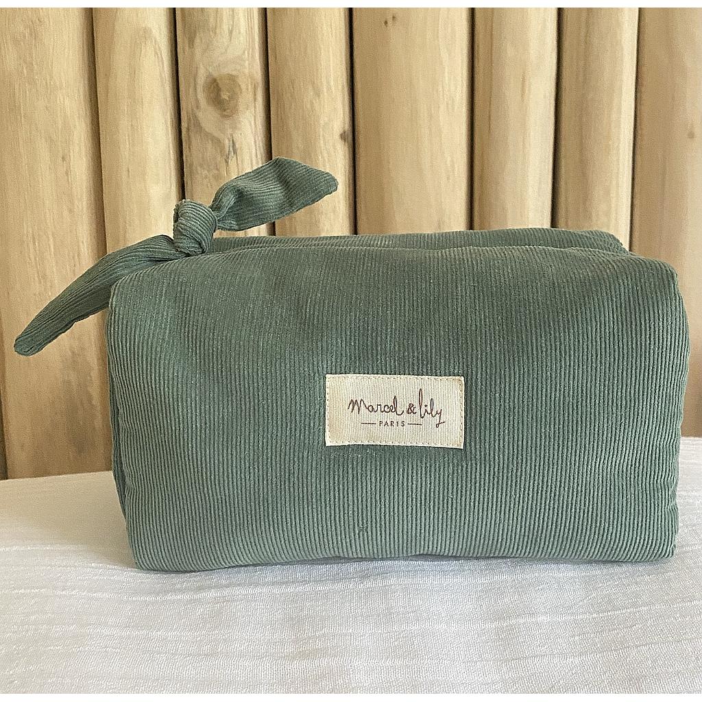 Trousse en velours - Vert céladon