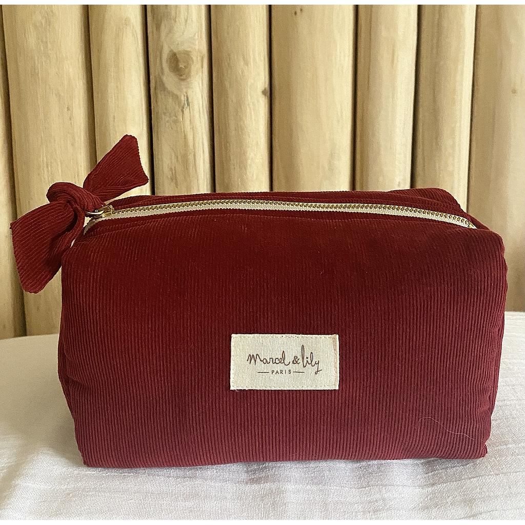 Trousse en velours - Bordeaux