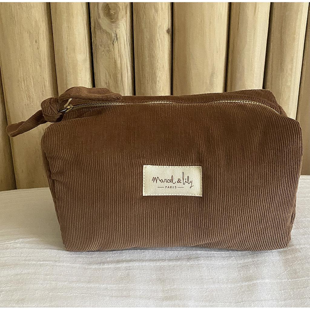 Trousse en velours - Châtaigne