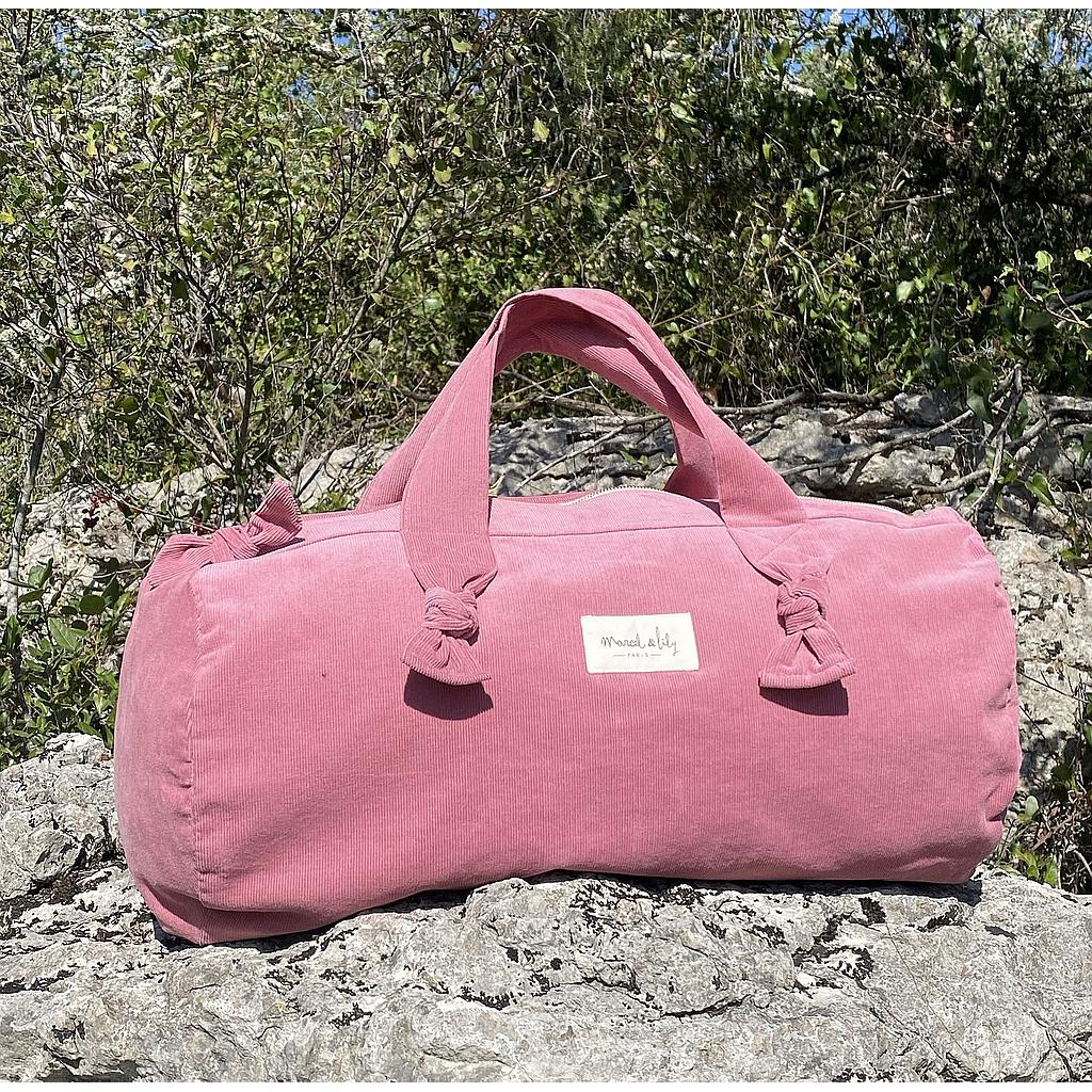 sac polochon velours - Bois de rose