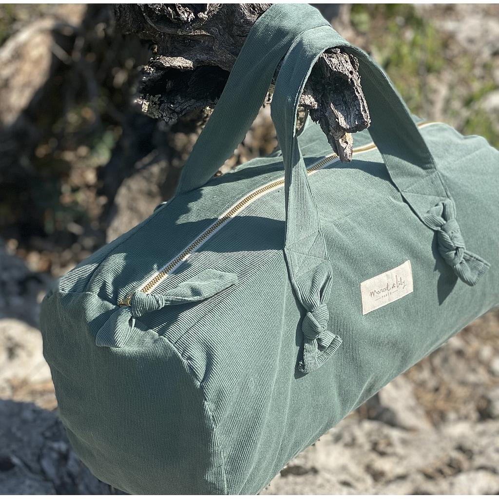 sac polochon velours - Vert céladon