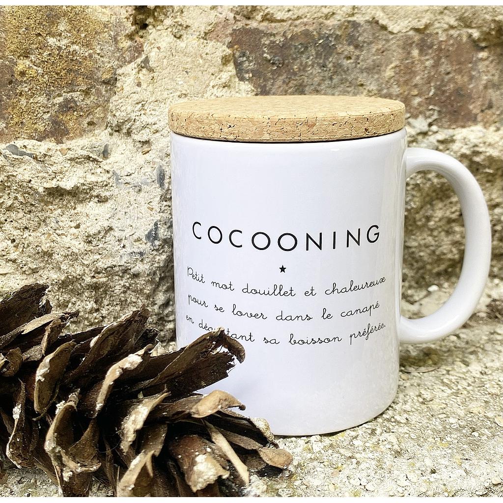 Mug avec son couvercle en liège  "Cocooning"