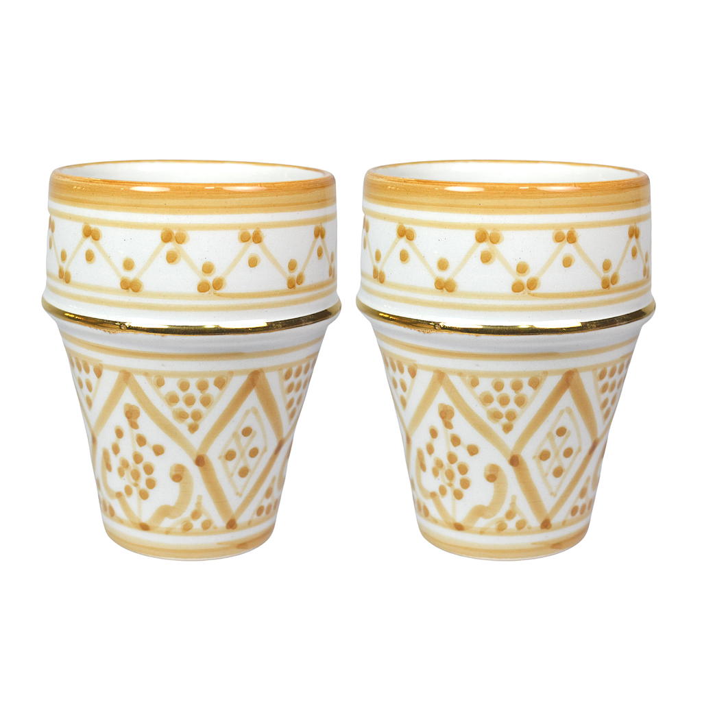 2 Grandes tasses beldi Zwak paille gold