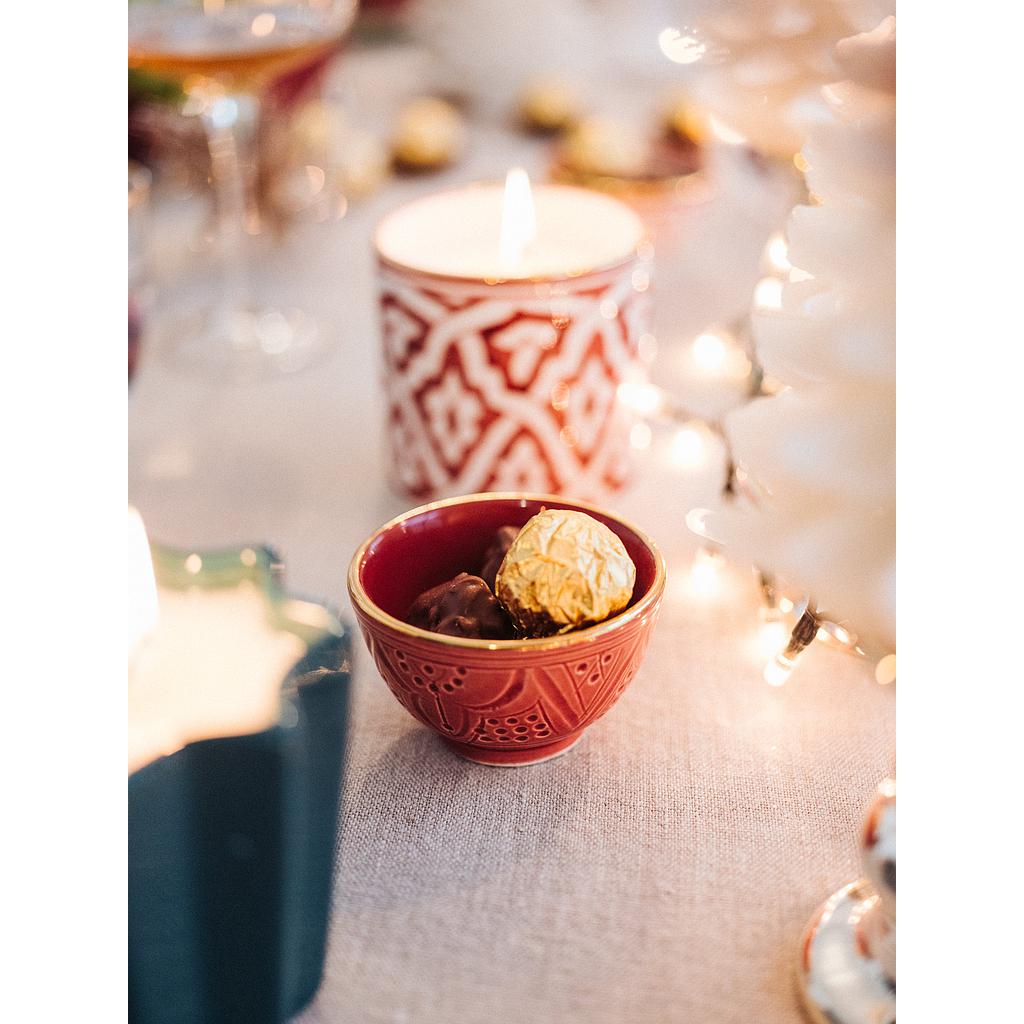 2 mini bols empreinte aubergine gold