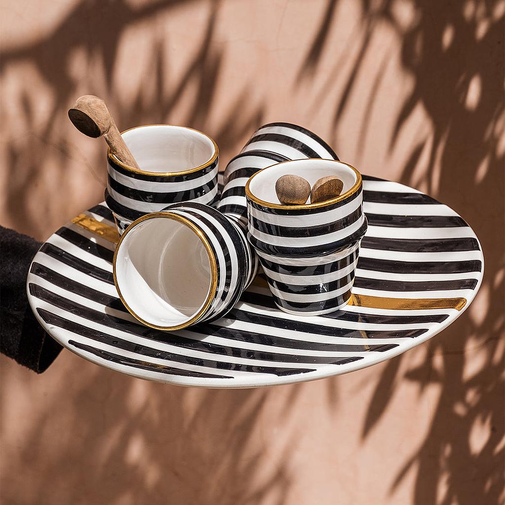2 Petites tasses à café céramique noir gold