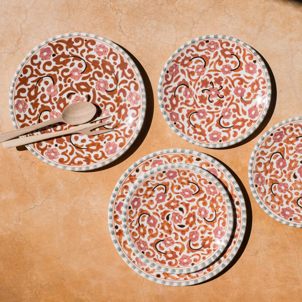 ASSIETTE FLEURS MULTICOULEUR GOLD