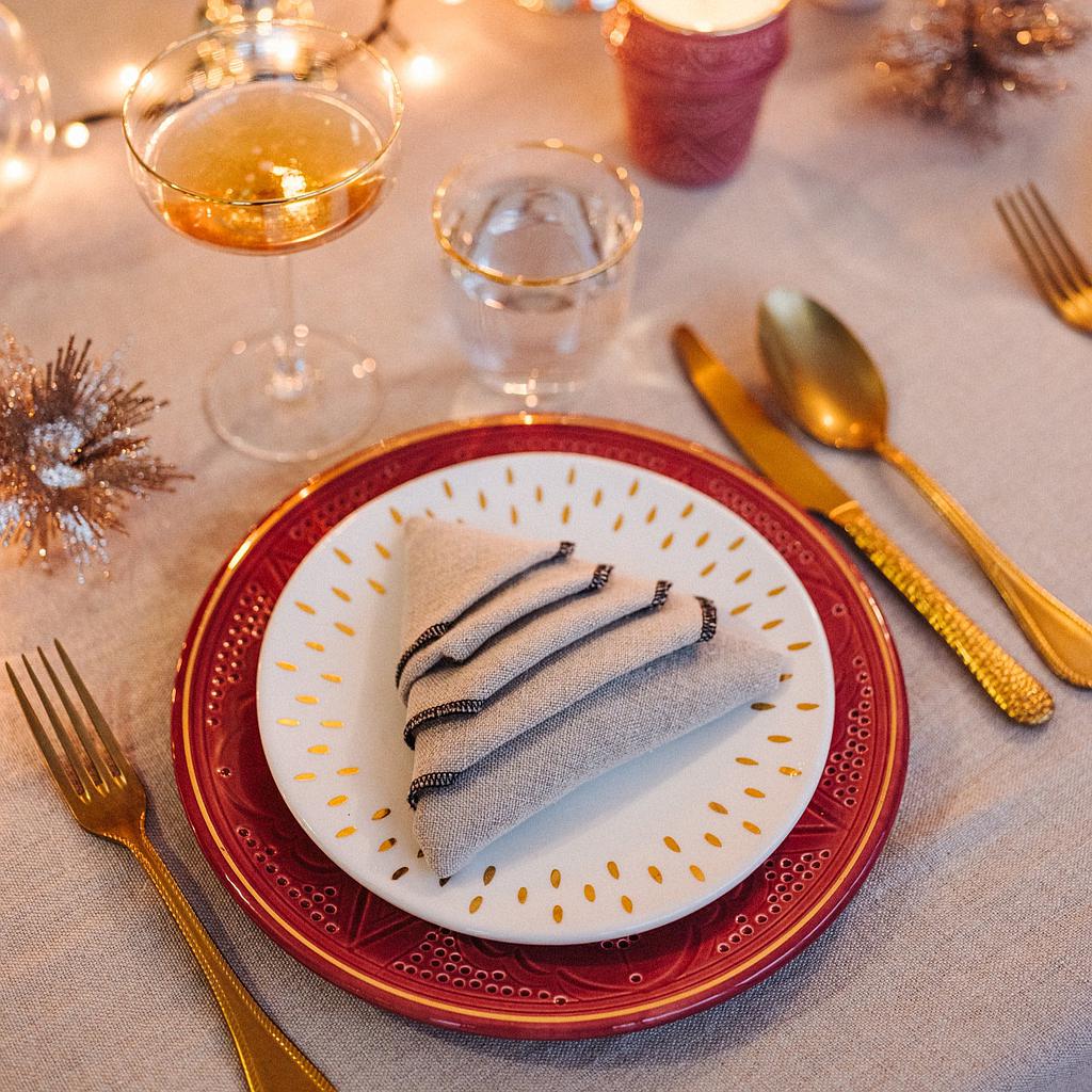Assiette D26 Nour blanc gold