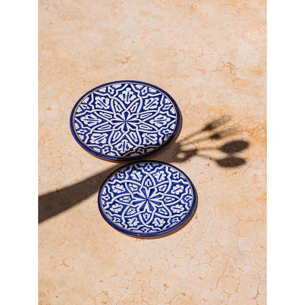 Assiette Fassia bleu majorelle gold