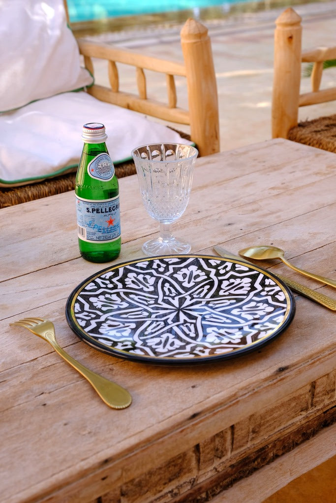 Assiette Fassia noir gold