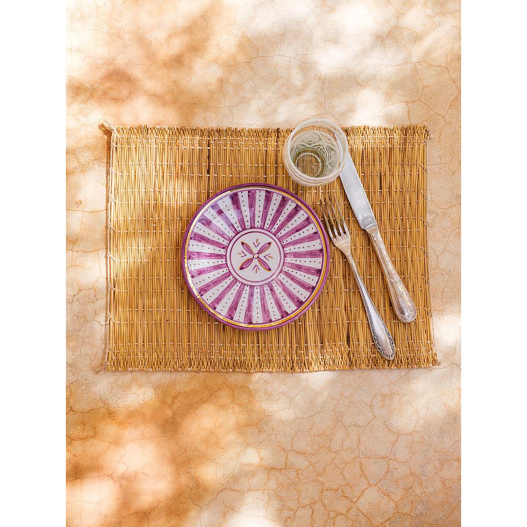 Assiette Sunflower lilas gold