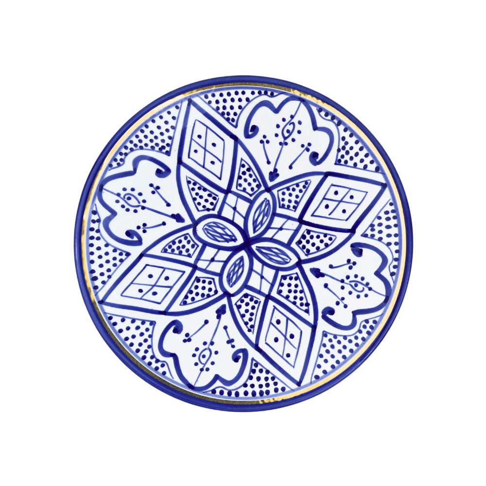 Assiette Zwak bleu majorelle gold