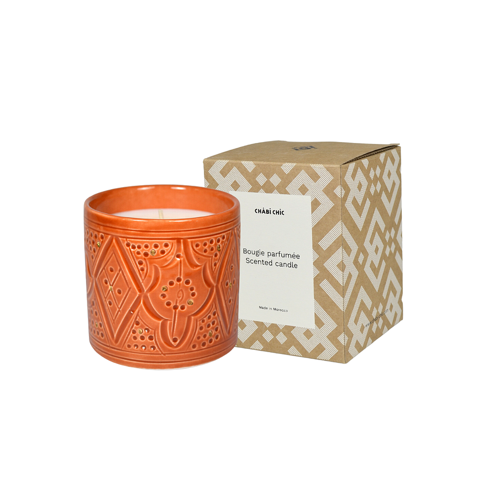 Baby candle empreinte marsala parfumée fleur d'oranger