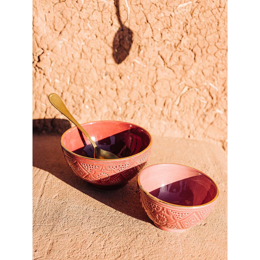 Bols et saladier ronds empreinte aubergine gold