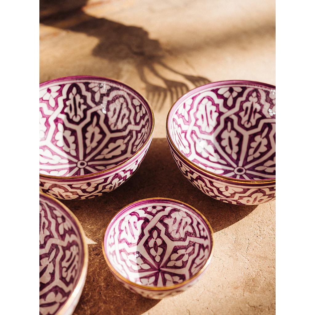 Bols et saladier ronds fassia lilas gold
