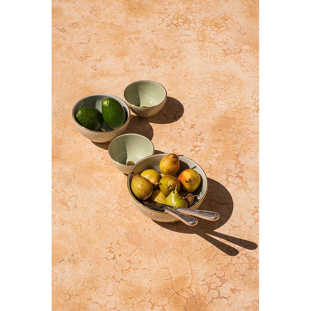 Bols et saladiers ronds Empreinte mint gold