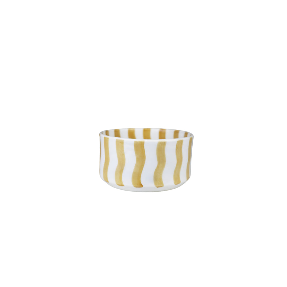Bols, saladier et plat droits Vague paille gold