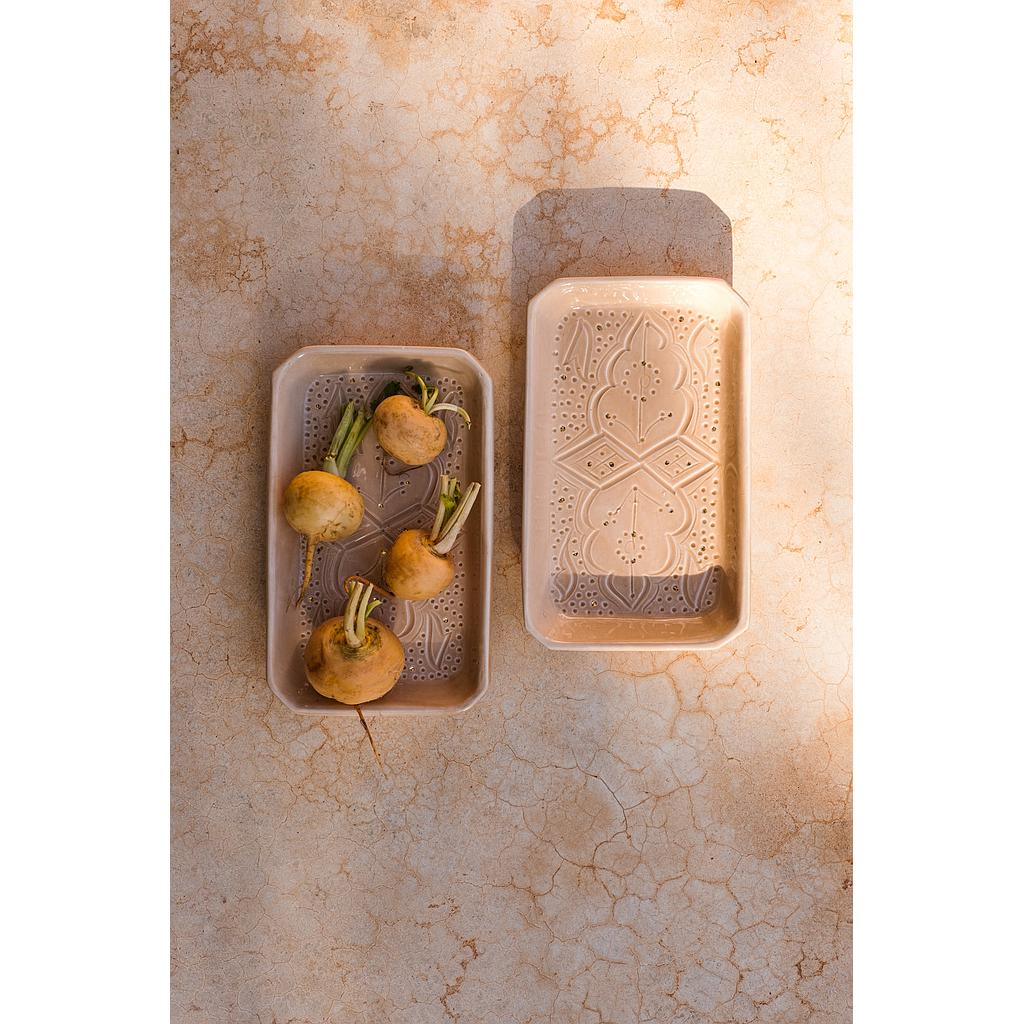 Grand plateau rectangle Empreinte sahara gold
