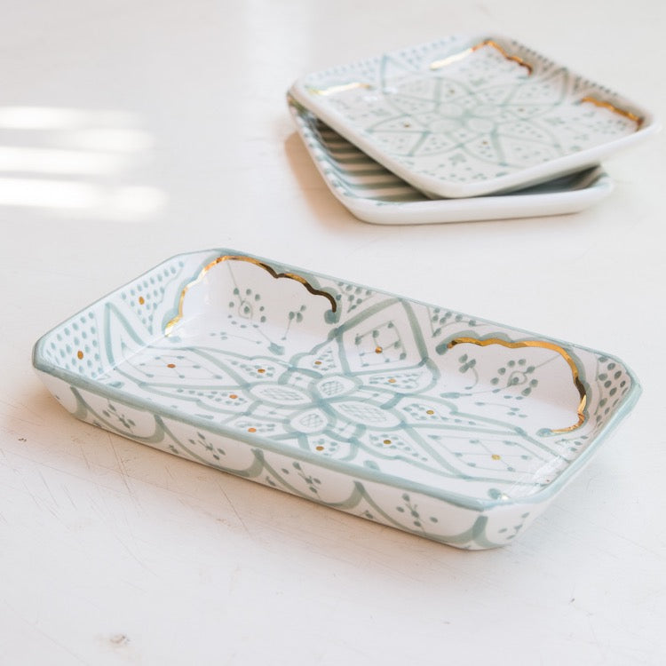 Grand plateau rectangle Zwak mint gold