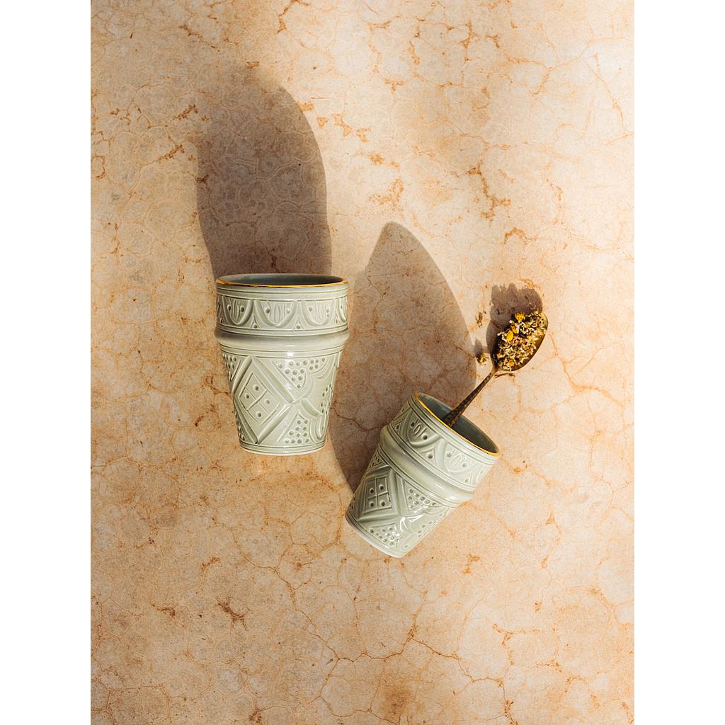 Grande tasse beldi Empreinte mint gold
