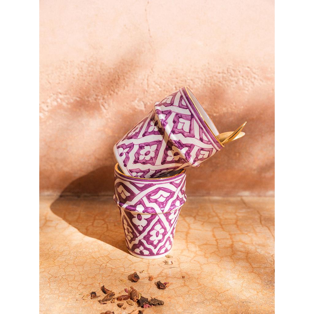 Grande tasse beldi Fassia lilas gold